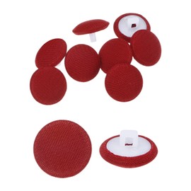 sourcing map 10pcs Fabric Cloth Buttons 0.5" Round Sewing Button with Shank Fabric Covered Buttons for Jacket Coat Shirt Suits Bridal, Dark Red