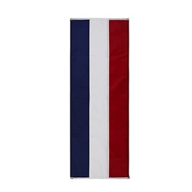 Patriotic Nylon Pull Down Banner By Old Glory Bunting. 3 Stripe Red, White and Blue fully sewn 4th of July USA Banner - 18" x 12'. Made in America