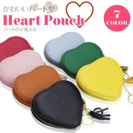 [KOYOKOMA] Heart-Shaped Pouch, Accessory Case, Earphone Case, Card Case, Accessories, Women's Key Ring, Cute, green
