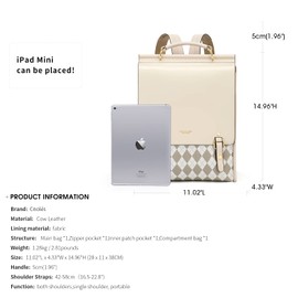 Cnoles Leather Backpack Purse For Women Fashion Ladies Vintage Bag Casual College Travel Backpacks Large bags White