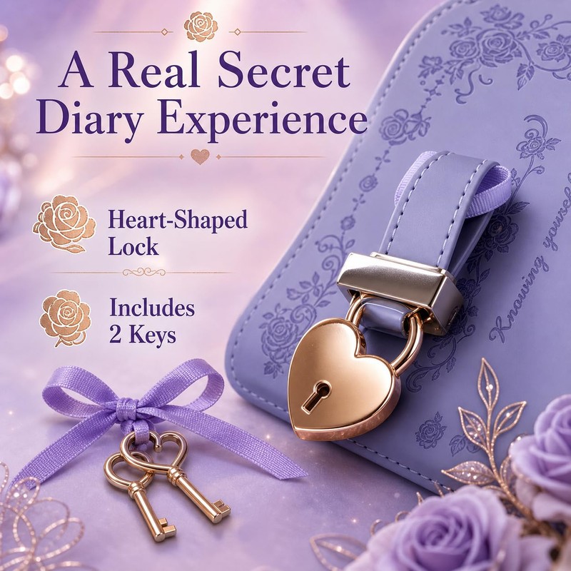 WeiAlico Secret Diary with Lock and Keys for Girls 6-12