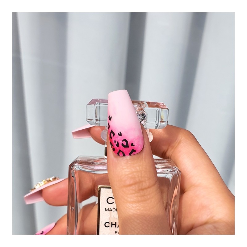 Lovely Leopard Handmade Nail Tips - Almond / 러블리 호피