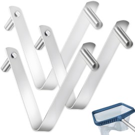 Pool Brush Clip V-Shaped Clip, Stainless Steel Pool Attachment Universal Butterfly Pool Clip,Pool Pole Clips Pool Hooks,Double Pin Spring Button Clip,Spa Skimmer Nets,Leaf Rake for Swimming Pool Brush