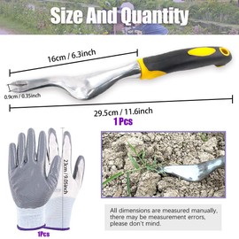 Swpeet 5Pcs Manual Weeders Puller Tool Kit, Weed Puller Tool Garden Handle Weeder Removal Tool Garden Trowel with Ergonomic Handle Weeding Tool with Protective Gloves for Garden Lawn