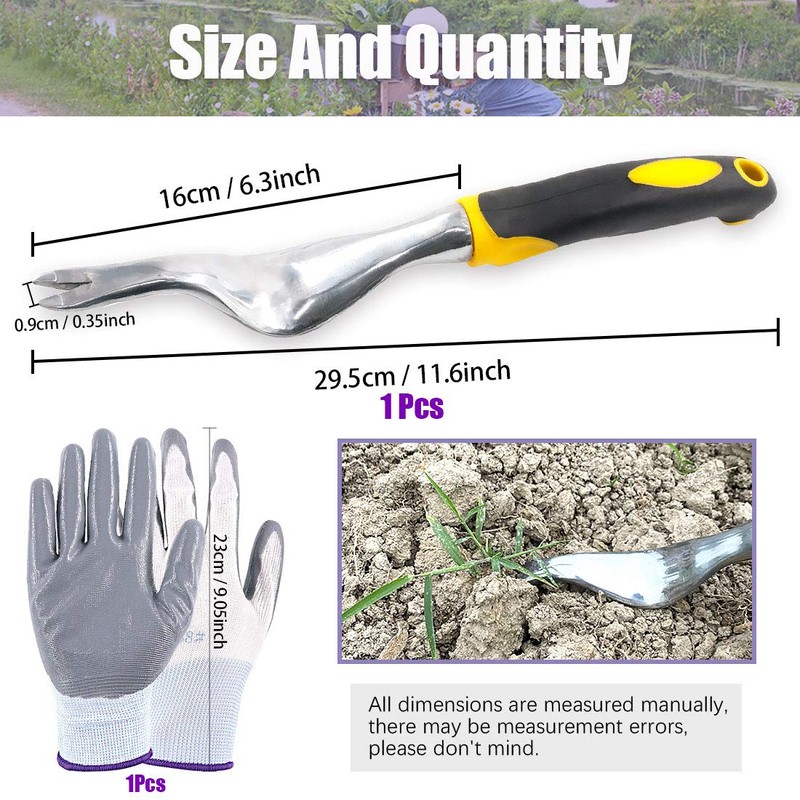 Swpeet 5Pcs Manual Weeders Puller Tool Kit, Weed Puller Tool