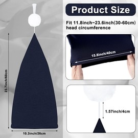 2 gorras de dormir para hombre, ajustables, con cordón, con pompón, para uso diario (gris claro, azul marino)