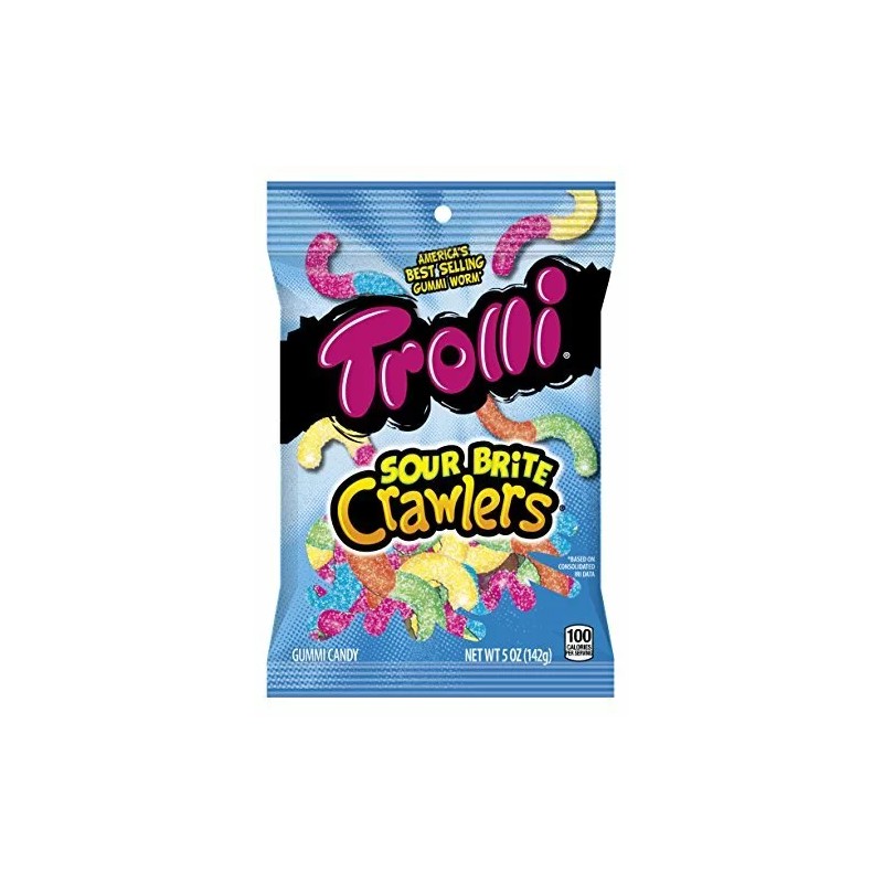 Trolli Sour Brite Crawlers Gummy Candy, 5 Ounce (1-Bag)