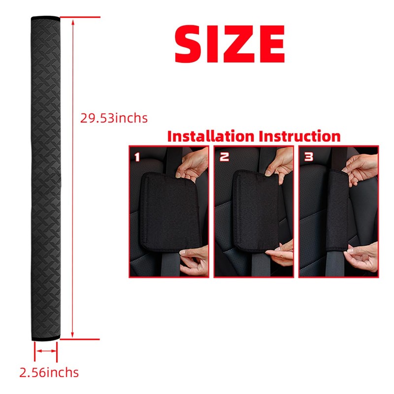 KHGUZ 2PCS Extra Long Car Seatbelt Cover, 29.53 inches Soft