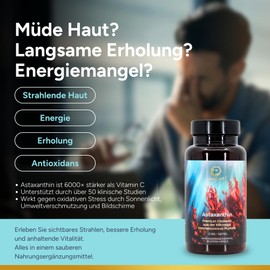 Astaxanthin Hochdosiert – Astaxanthin 12 mg Premium Oleoresin pro Kapsel | 60 Softgels aus Haematococcus Pluvialis | Vegan, Glutenfrei, Frei von Gentechnik | Hochdosiert & Natürlich