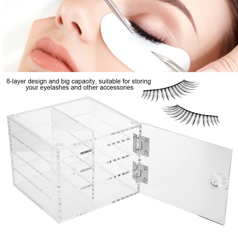 8 Layers False Eyelash Extension Carrying Box Acrylic Storage Box