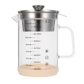Kichvoe Glass Pitcher: Food Strainer Soy Milk Filter Teapot With Fine Mesh Filter And Lid For Milk Juice Water Tea Beverages- 1500 Ml