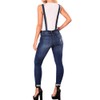 LONGBIDA Skinny Ripped Jeans Denim Jumpsuit Overalls For Women(Dark Blue,XXL)