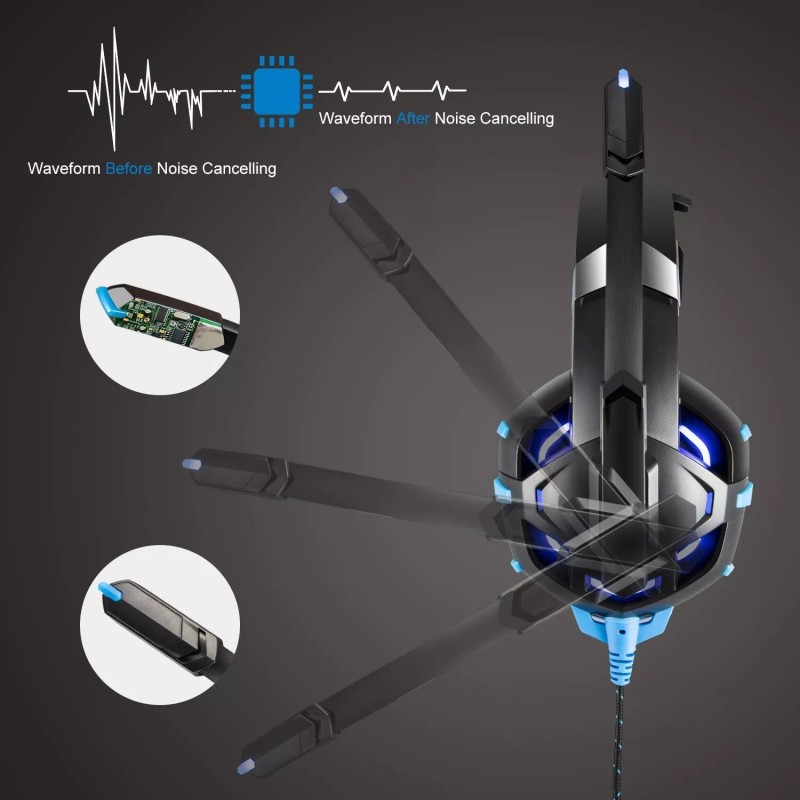 ONIKUMA K2 Pro wired Luminous Computer Gaming Headset (Black Blue)