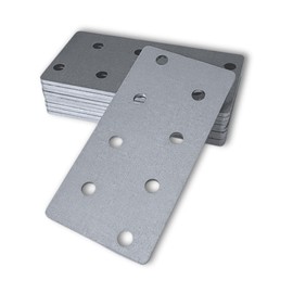 HANFCO® 10pcs 80x40x2,5mm Flat Brackets for Wood, Galvanised Steel Perforated Mending Plates, Wood Metal Flat Joining Plates, Timber Wood Repair Connectors Sleeper Fixing Heavy Duty Joining Brackets