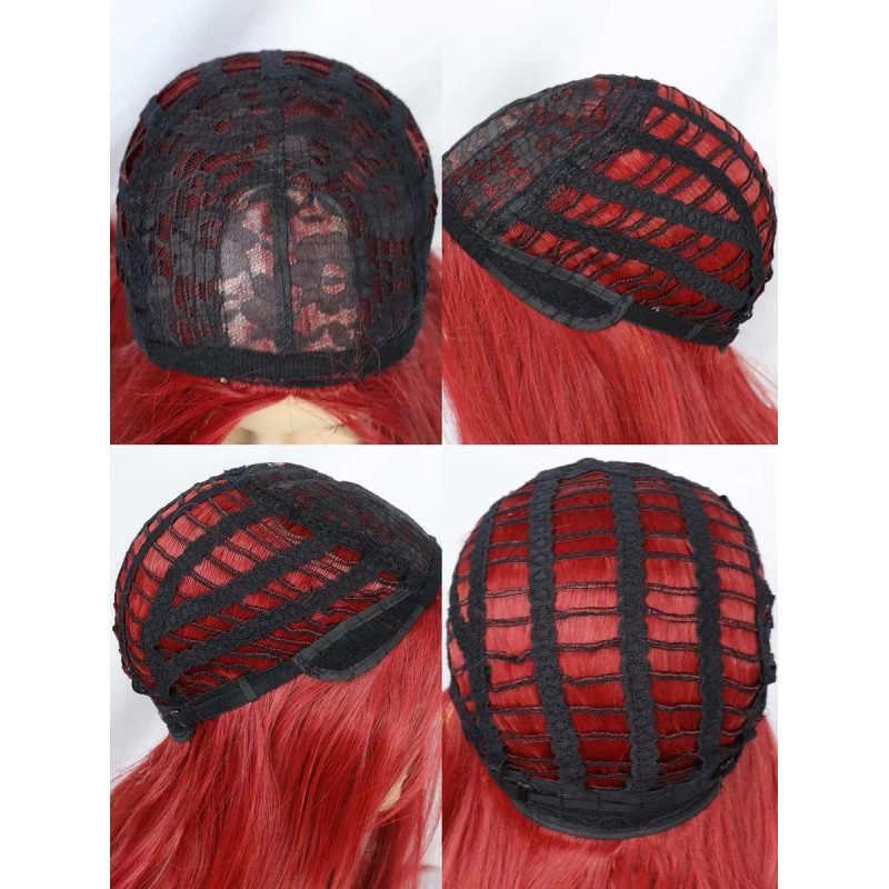 ANOGOL Peluca Larga, Natural Y Lacia Color Rojo