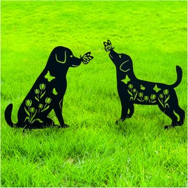 TIGGSY Dog Metal Decorative Garden Stakes Labrador Dog Gifts for Women/Men Dog Lovers Gifts Silhouette Statues for Yard Art, Outside, Patio, Outdoor Decor, Garden Decorations, Lawn Ornaments