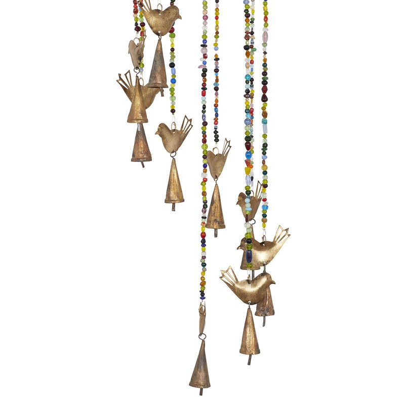 Deco 79 41456 Windchime, 7" W x 26" H, Gold