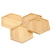 sourcing map 4PCS Hexagon Coasters for Drink, Mosaic Bamboo Coasters,