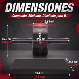 Rueda Abdominales, Equipo de Entrenamiento de Abs para Entrenamiento de Fuerza Abdominal y Central, con Mango Antideslizante, Desmontable, Ideal para 