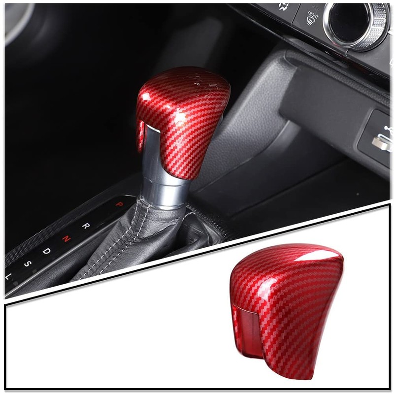 PIUGILH ABS Carbon Fiber Gear Shift Knob Cover Trim Decoration