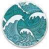 Vinyl Stickers (Set of 2) 30cm - Surf Wave Japanese