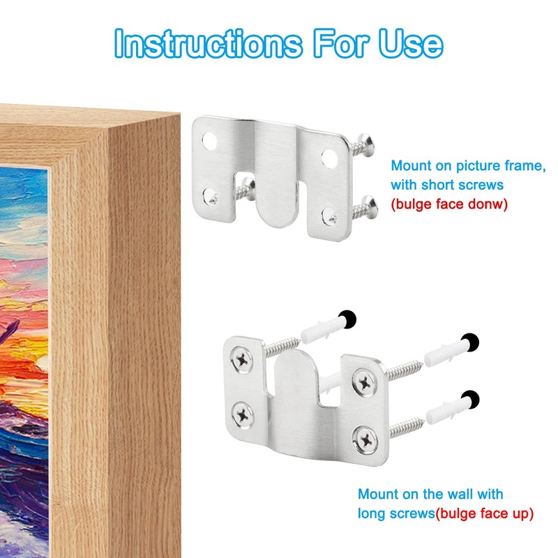 PATIKIL Flush Mount Bracket 43x19mm, 2 Pairs Interlocking Hanging Buckle