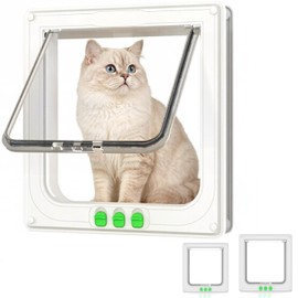 BEIKOTT Extra Large Cat Door (Outer Size 11" x 9.9"), Cat Door Flap, 4-Way Locking Weatherproof Pet Door for Cats & Dogs, Draft-Sealed Bug-Proof for Indoor Use (XL)