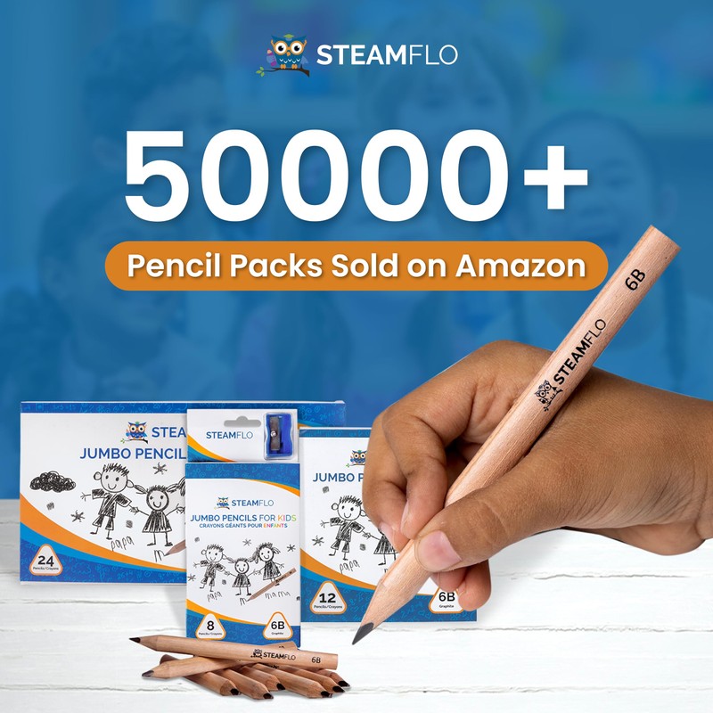 Learning Pencils For Toddlers 2-4 Years–Kids Pencils For Beginners, Toddlers