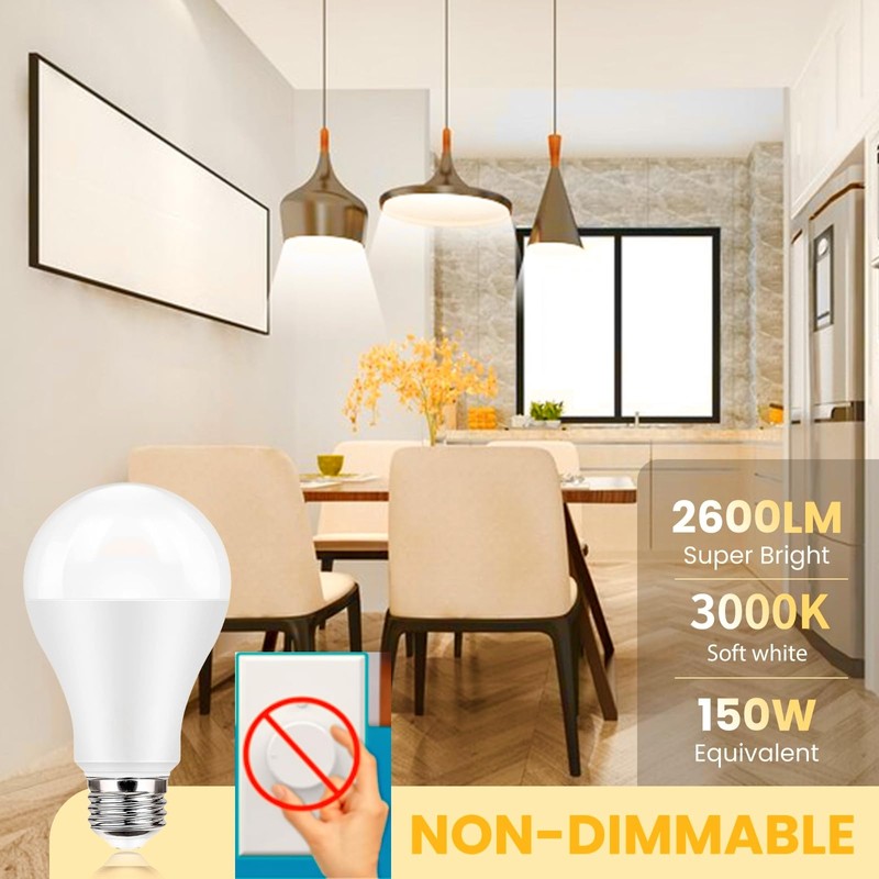 QQLXST Super Bright A21 LED Light Bulbs, 150 Watt 200