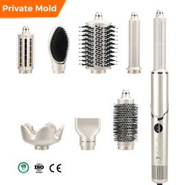 pineapple papa 2026 Trending 8-in-1 Multistyler Professional Hair Dryers Hot Air Brush One Step Auto Rotating Curling Iron Straightener BrushColor: Gold, plug type: Us Plug, voltage (v): 100-120V