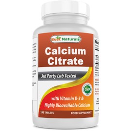 Best Naturals Calcium Citrate with Vitamin D-3 240 Tablets (240 Count (Pack of 1))