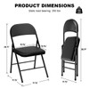 LING RONG 6 Pack Black Folding Chairs with Padded Cushion