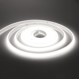 HEGEHE 220V COB Neon Light Strip with On/Off Switch, Cut to 50cm, 288LED/m Flexible and Waterproof Silica Gel Rope Light (5m, Cold White)