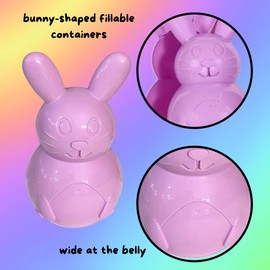 A1 Unlimited Bunny-Shaped Fillable Container 10 in., (Purple) for Filling Treats Easter Theme Party Decorations Favor Basket Stuffers Game Prize Supplies Gift Stuffs, 2ct. with Glamah Bonus Item