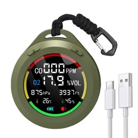 Carbon Monoxide Detectors,Portable Carbon Monoxide Detector for Travel,Air Quality Monitor Indoor and Outdoor,Small Size,for O2 Oxygen,CO,Altitude,Temperature,Humidity,for Hotel Room,Camping,RV