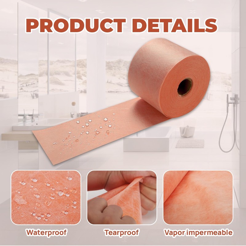 Sidasu 100FT Shower Waterproofing Membrane Roll, 5 Inch Wide