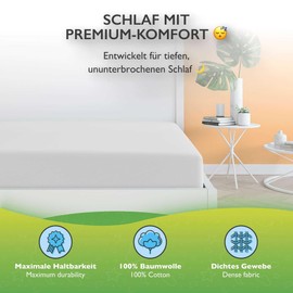 etérea Jersey Topper, Divan Bed Fitted Sheet - 100% Cotton - for a Topper Height of 5 - 10 cm