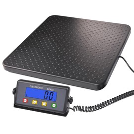 Surmountway Industrial Shipping Scale 660lbs with Anti-Slip Aluminium Platform, 11.8" x 11.8" Black Portable Digital Postal Scale for Shipping Packages Luggages with Tare/Count/Auto-Off Functions