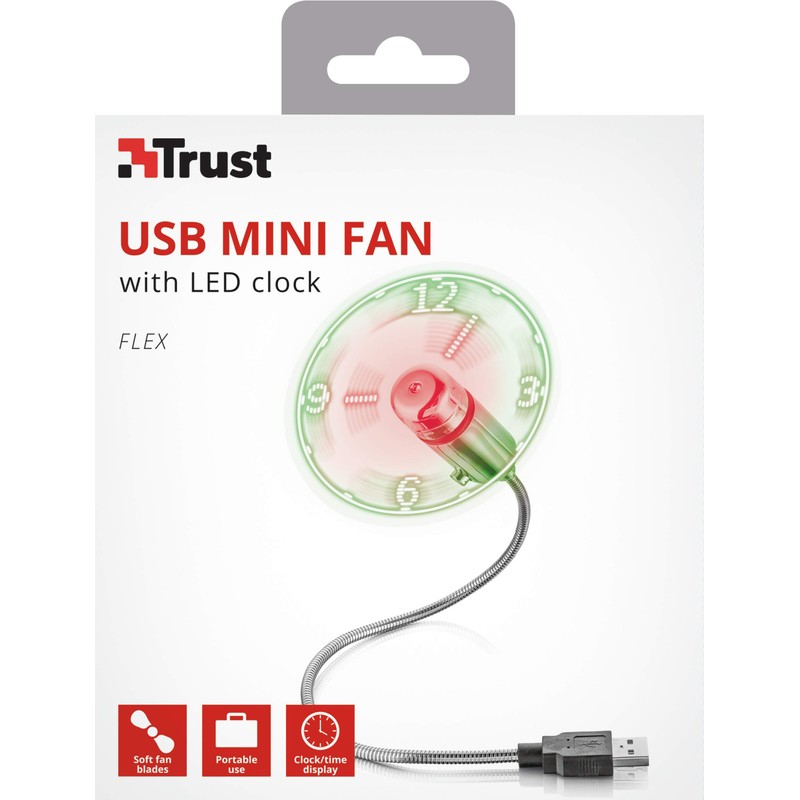 Trust USB Mini Fan with Clock