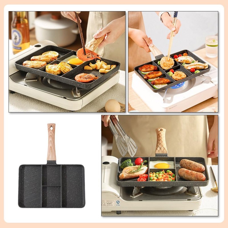 CALLARON Grill Pan for Stove - Nonstick Divided Grill Pan