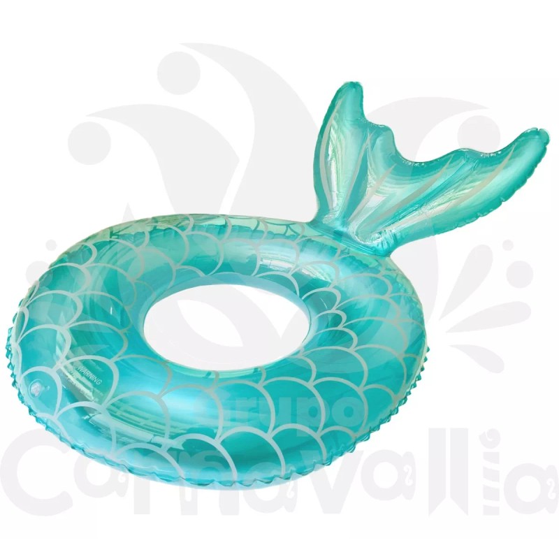 Grupo Carnavallia Inflable Cola Sirena Verde Aqua Flotador Alberca Salvavidas
