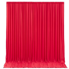 Red Backdrop Curtains 4 Panels-Wrinkle-Free Polyester Photography Drapes Party Photo Backgrounds for Wedding Christmas Photo Backdrops- 16 X10FT (Red)
