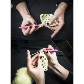 Ergo Hooks Ergonomic Crochet Hooks Cushion Grip for Ultimate Comfort Includes 9 Pieces Coloured Crochet Hooks Set + Transparent Case