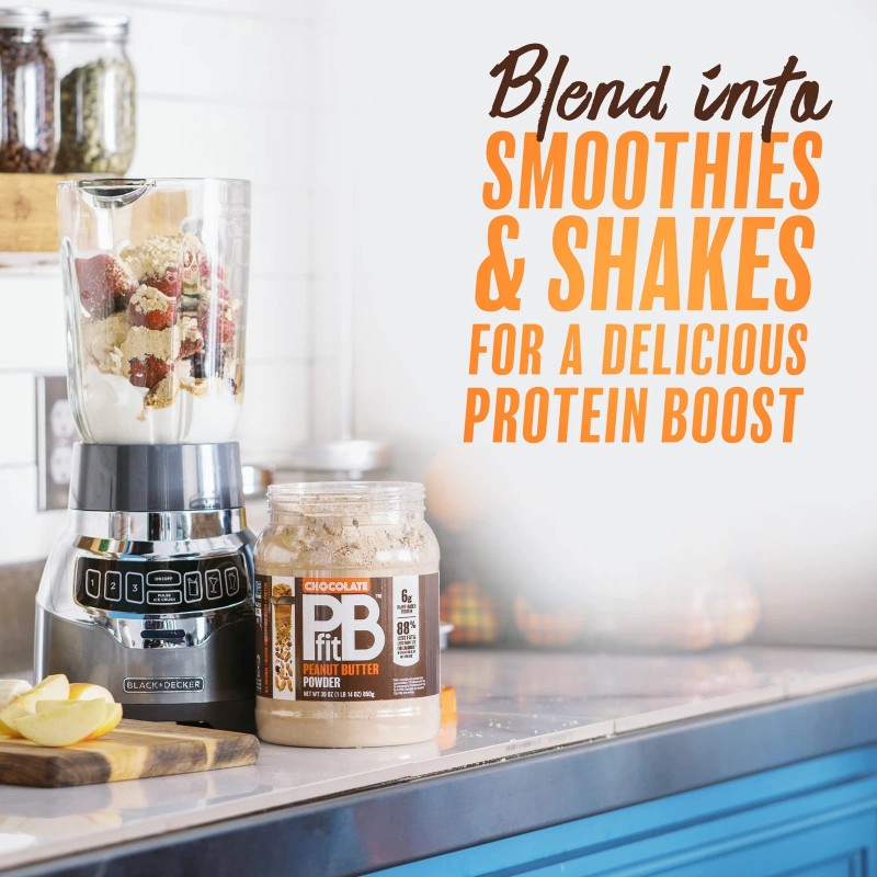 PBfit Chocolate PBfit Peanut Butter Powder 30oz Low Fat Protein