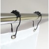 Byretech Black Stainless Steel Roller Ball Shower Curtain Rings -