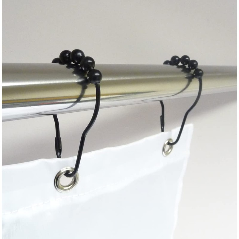 Byretech Black Stainless Steel Roller Ball Shower Curtain Rings -