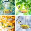 NASSNAT Hanging Bird Baths Outdoor Glass Birdbaths Garden Bird Feeder