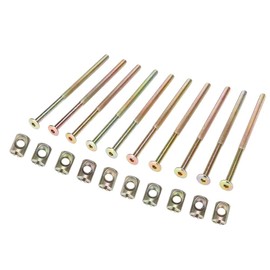 Pack of 10 M6 120 mm Furniture Screws Carbon Steel Furniture Screws with 6 mm Barrel Nuts Connecting Element for Joining Wooden Panels Cabinets Cabinets
