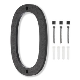 PATIKIL 8 Inch House Number, House Address Numbers Sign Large Floating Modern Home Number with Screws for Outside Door Wall Street, Black, 0