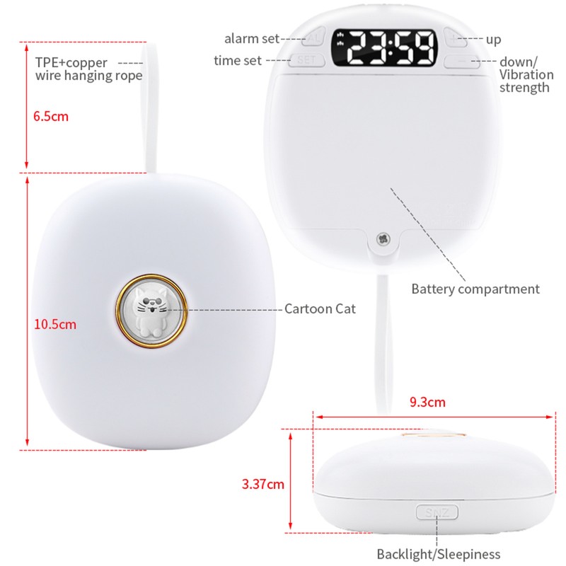 Vibrating Alarm Clock for Heavy Sleepers – Silent Dual Alarm